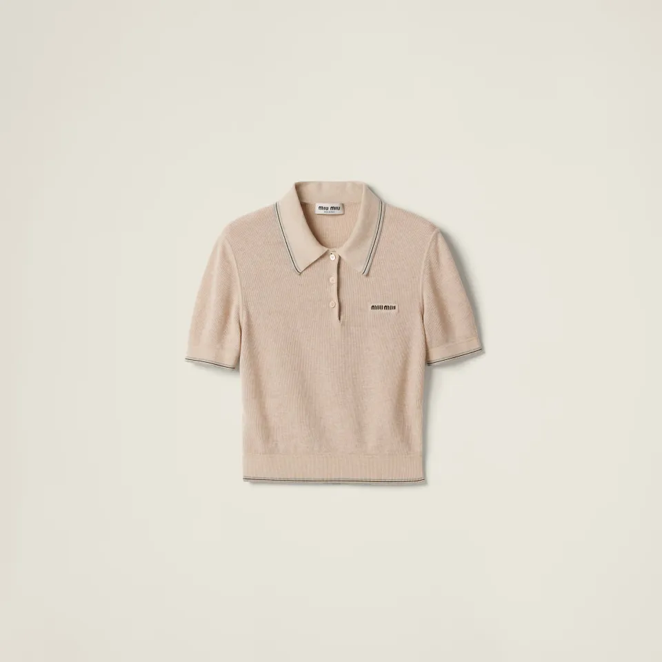 Cotton knit polo shirt