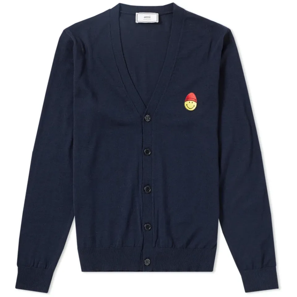 AMI Smiley Merino Cardigan