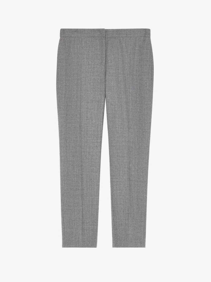 Wool Pinstripe Cigarette Trousers