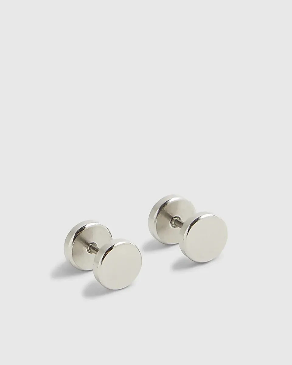 Steel Circle Stud Earrings