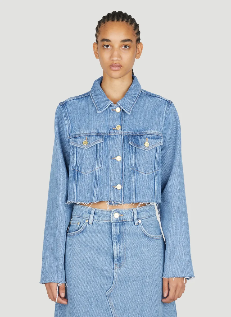 Heavy Denim Cropped Trucker Jacket