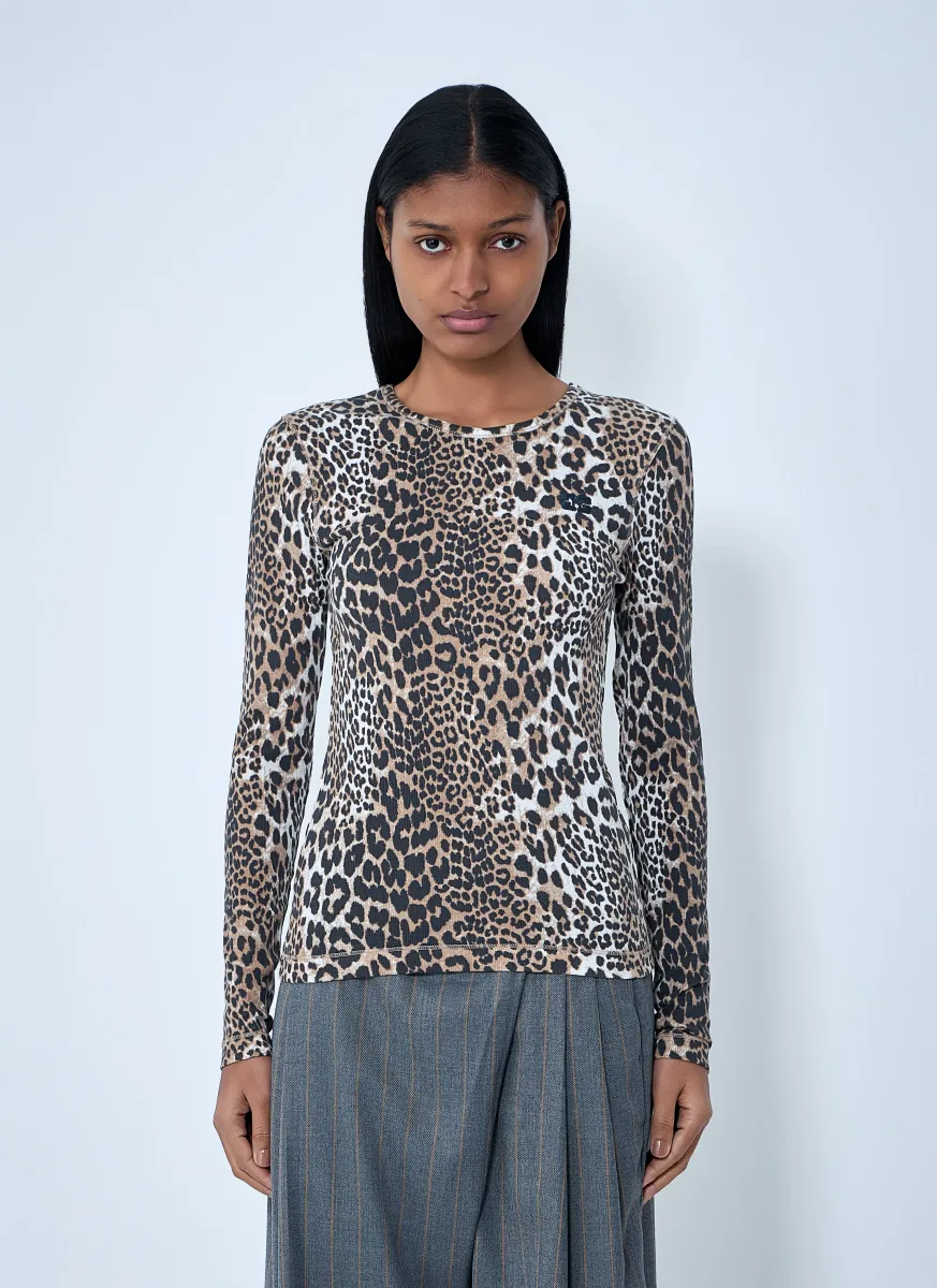 Leopard Print Long Sleeve Top