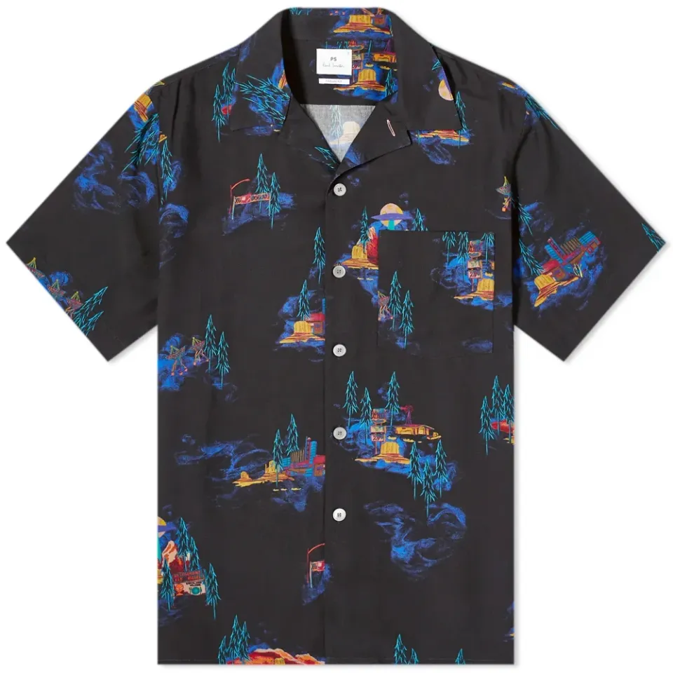 UFO Motel Print Vacation Shirt