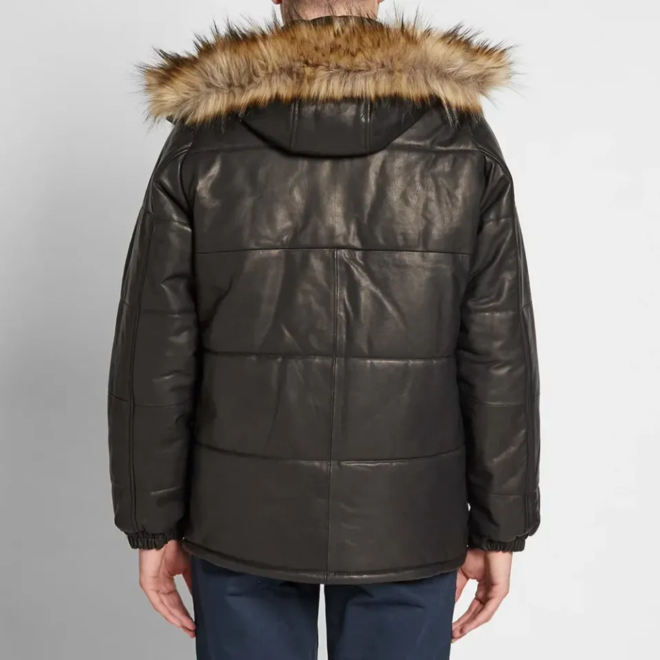 Splash Leather Puffa Jacket