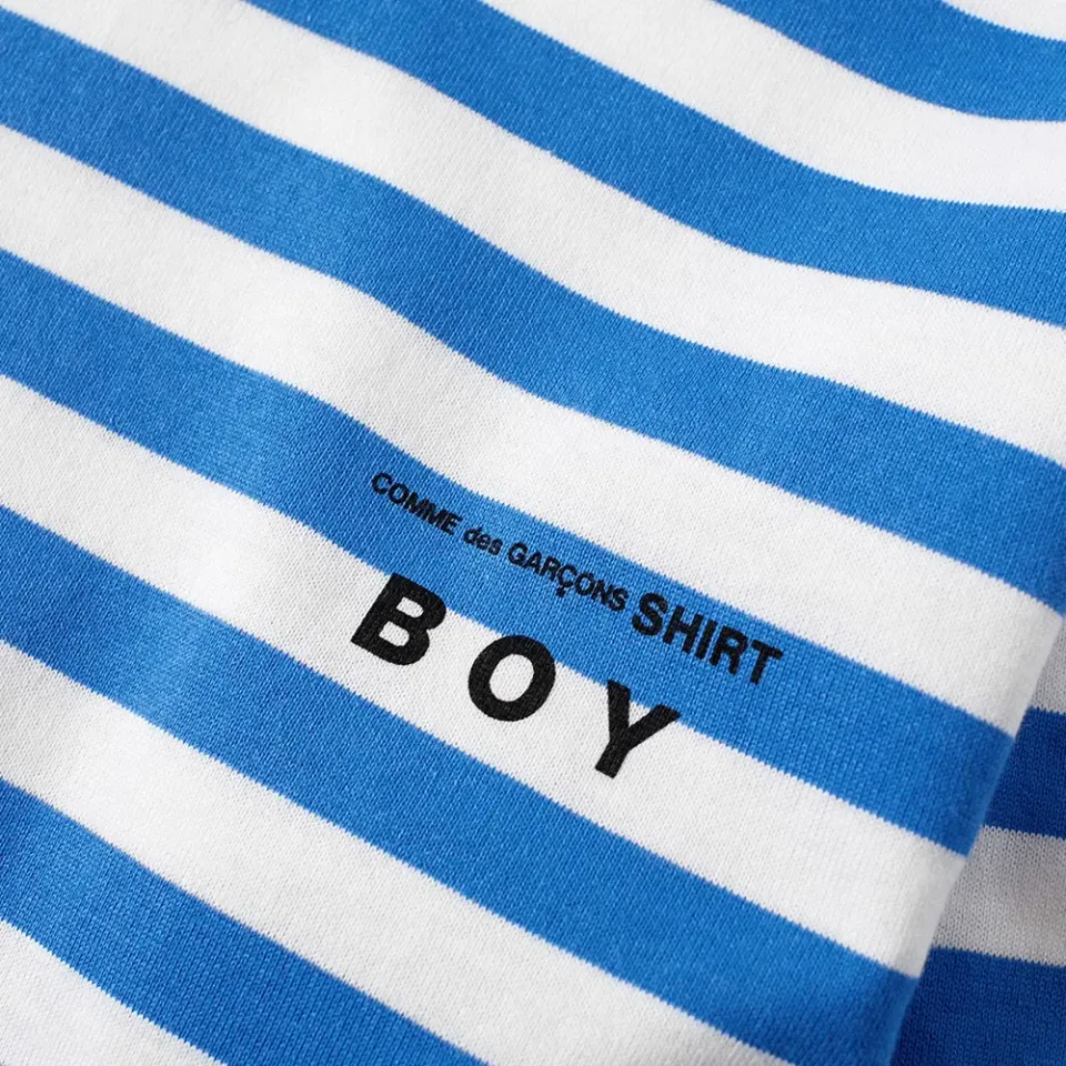 Comme des Garcons SHIRT BOY Long Sleeve Stripe Logo Tee