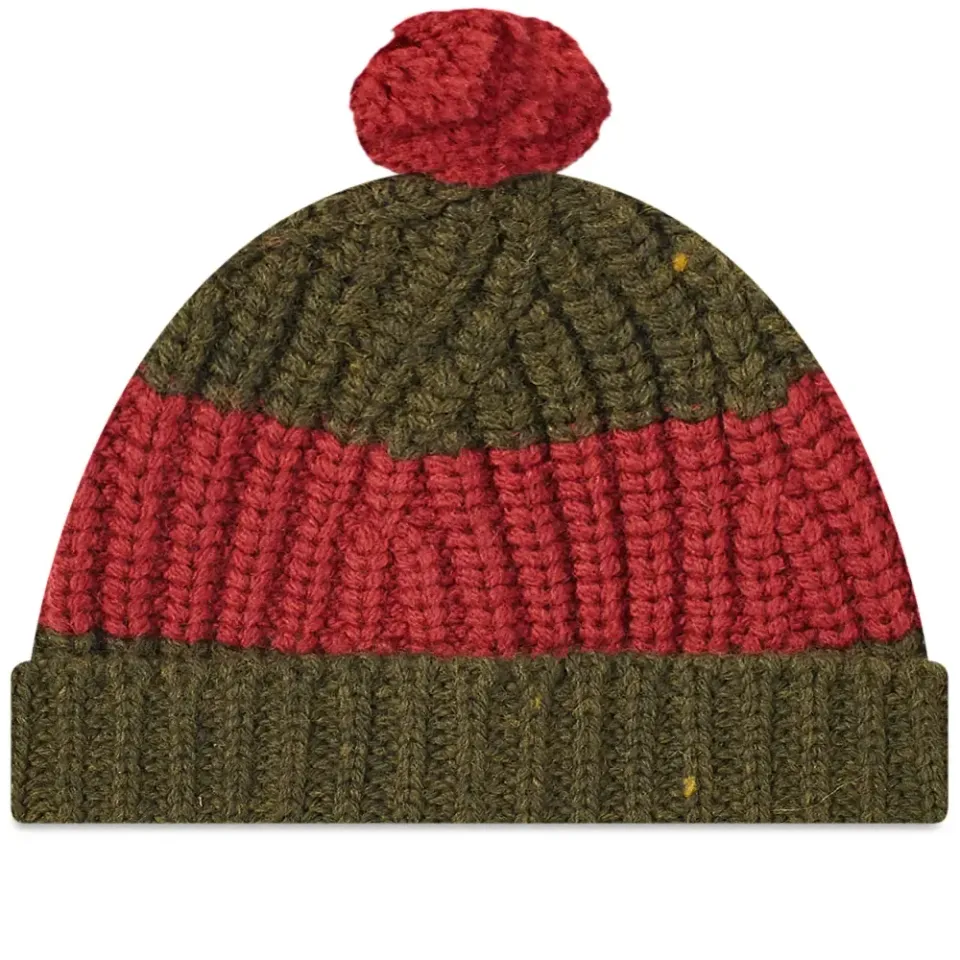 Stripe Pom Pom Beanie