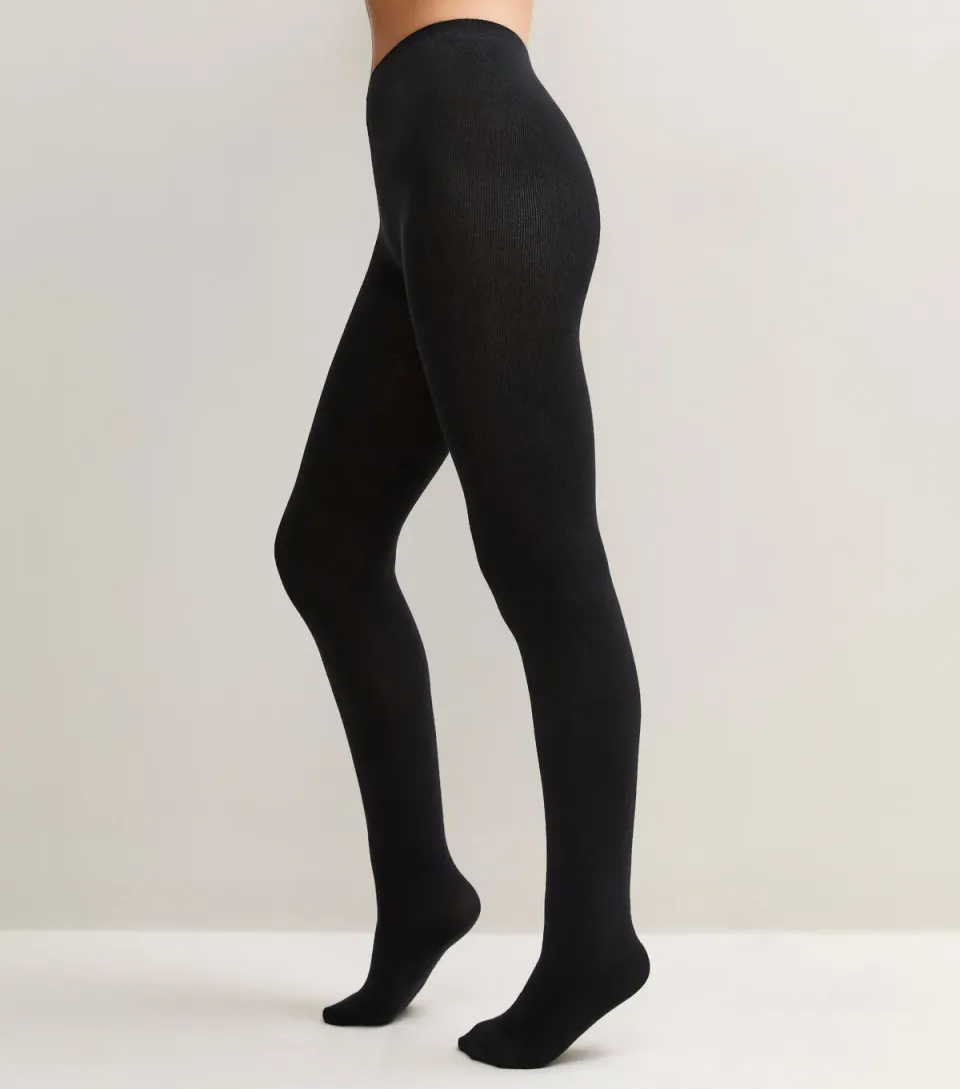 Black Cotton Rich Tights