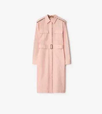 Cotton Poplin Shirt Dress in Flora pink