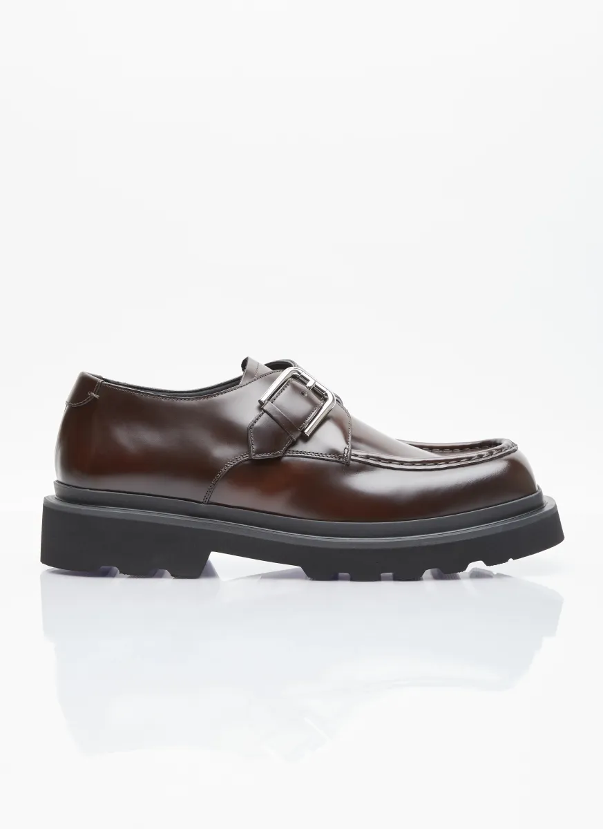 Brushed Leather Monkstrap Shoes