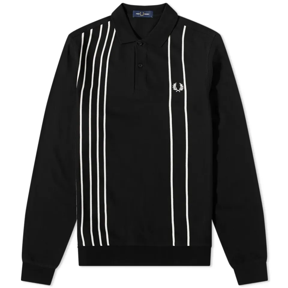 Long Sleeve Striped Polo