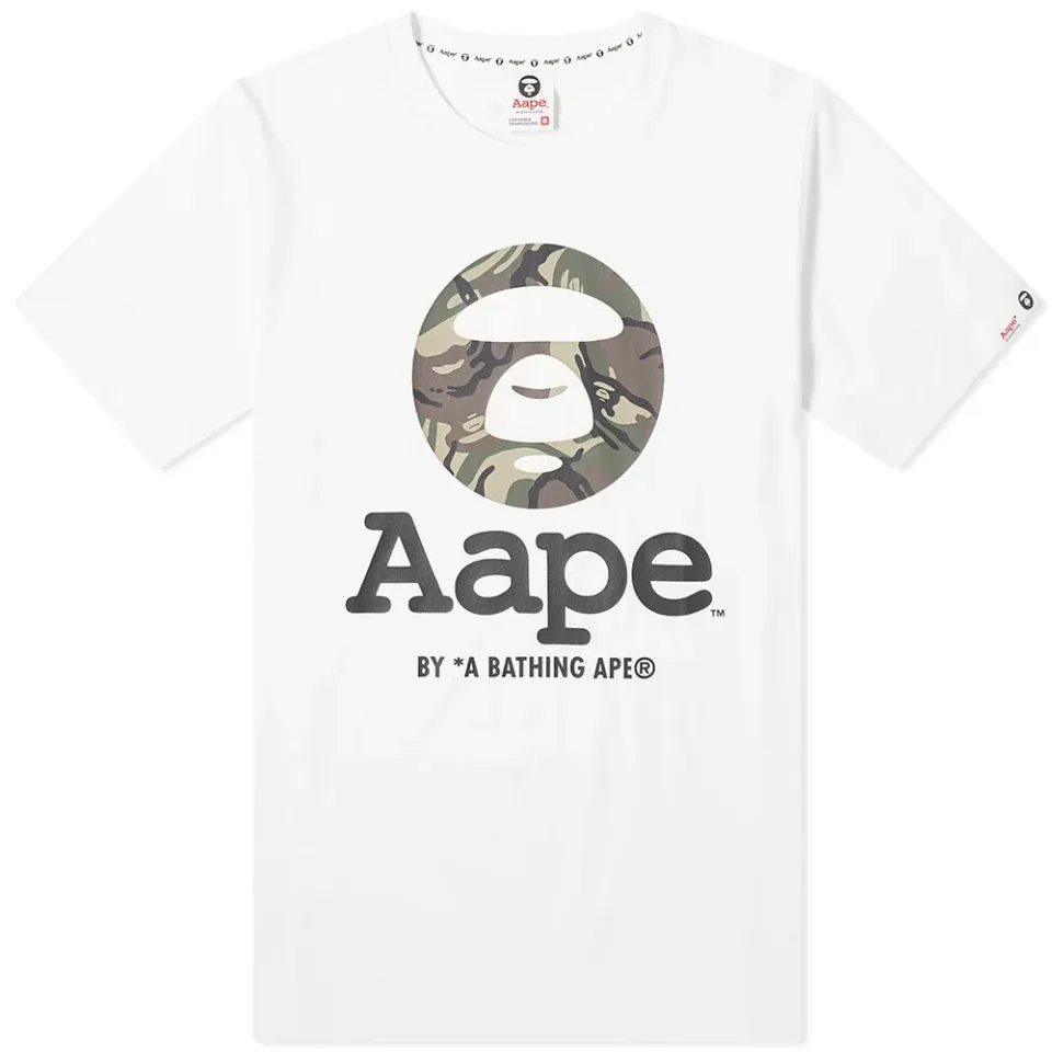 AAPE Moonface Green Camo Tee