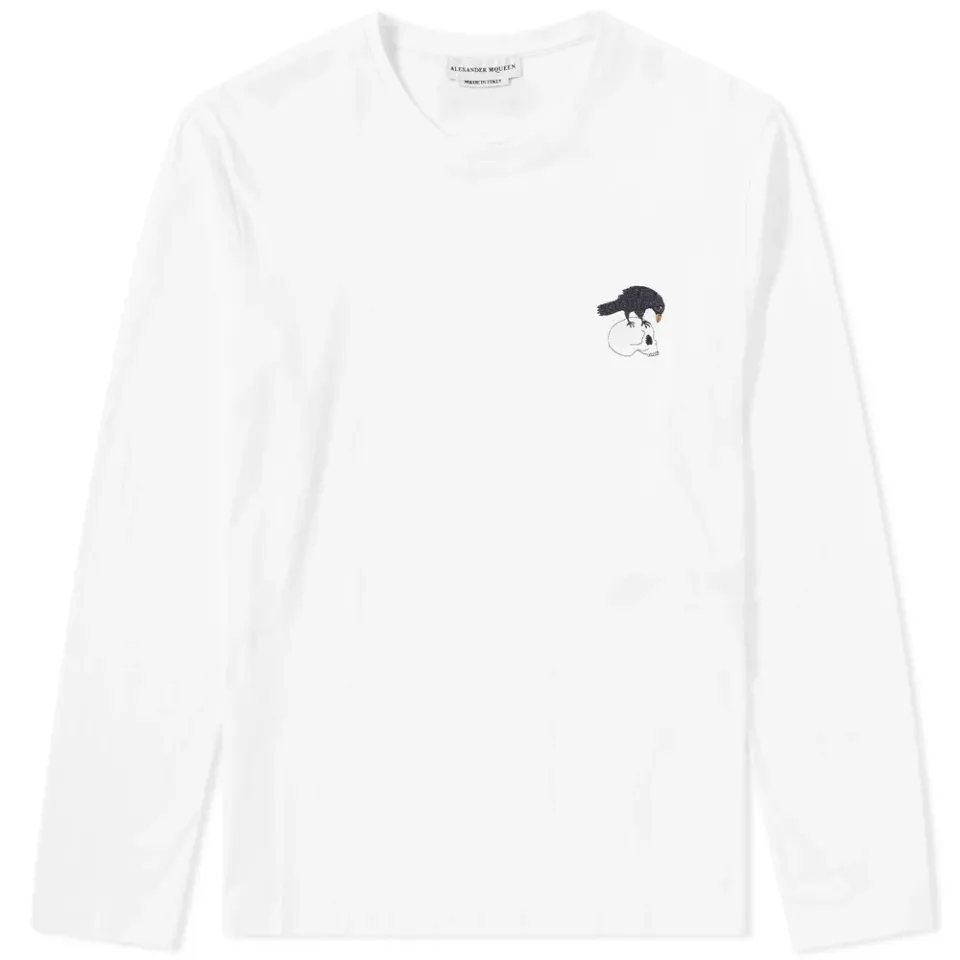 Long Sleeve Embroidered Motif Tee