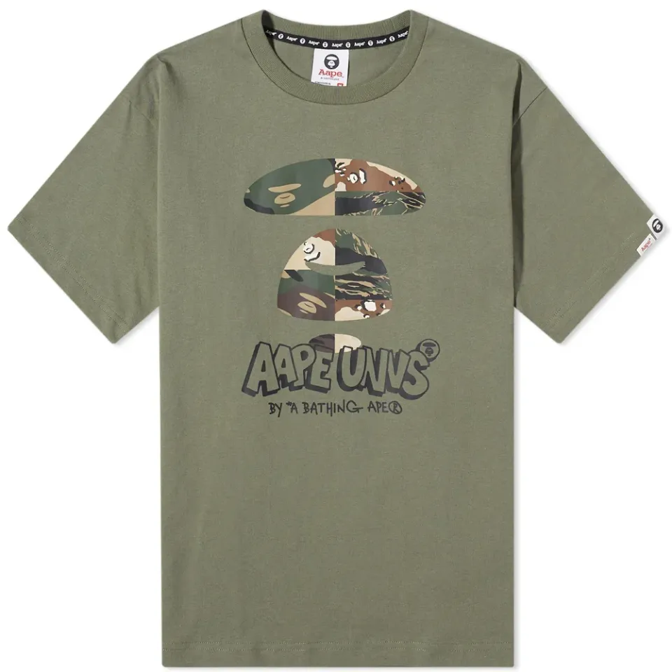 AAPE Mixed Camo Ape Face Tee