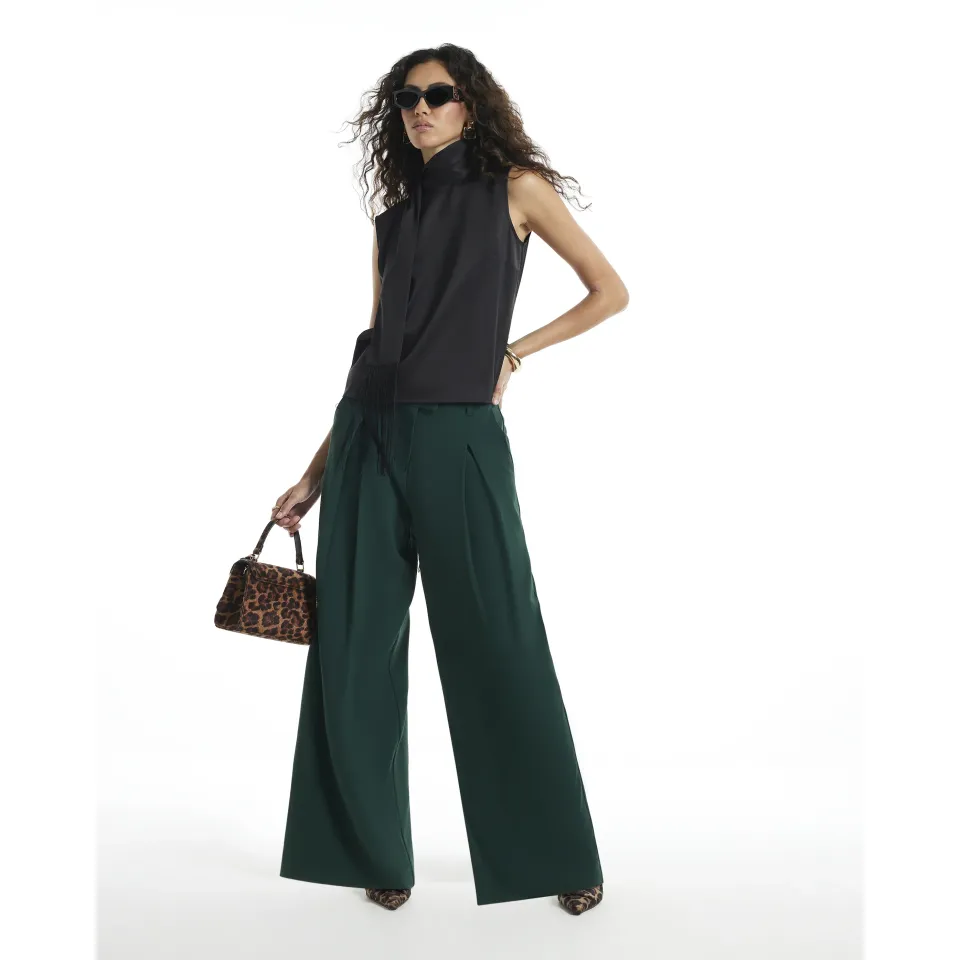 Crepe Wide Leg Trousers