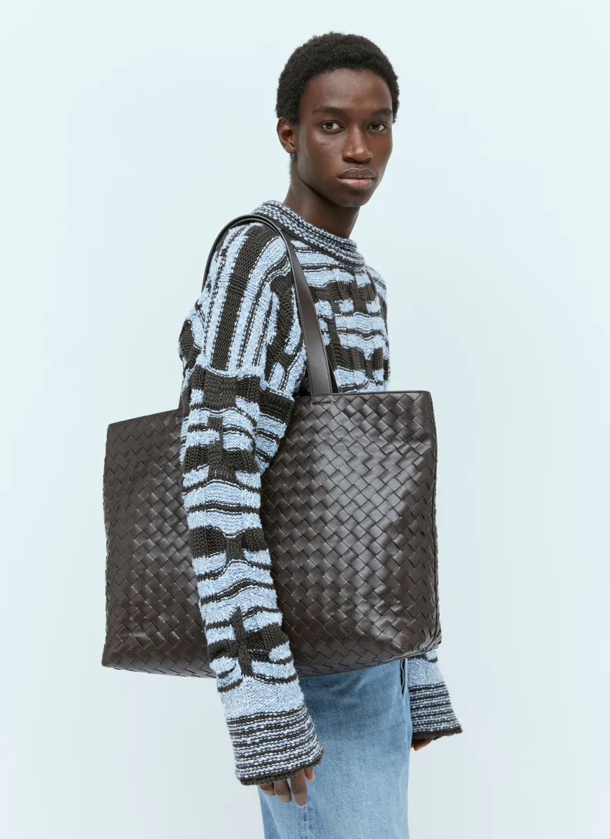 Large Intrecciato Zipped Tote Bag
