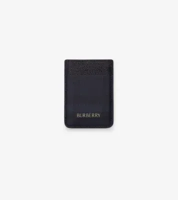 City Check Magnetic Card Case in Navy - Men, Technical, Cotton