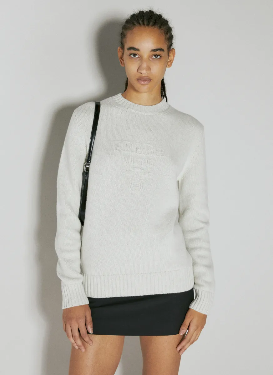Logo Embroidery Knit Sweater