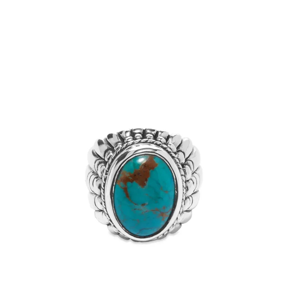 Large Feather Turquoise Ring