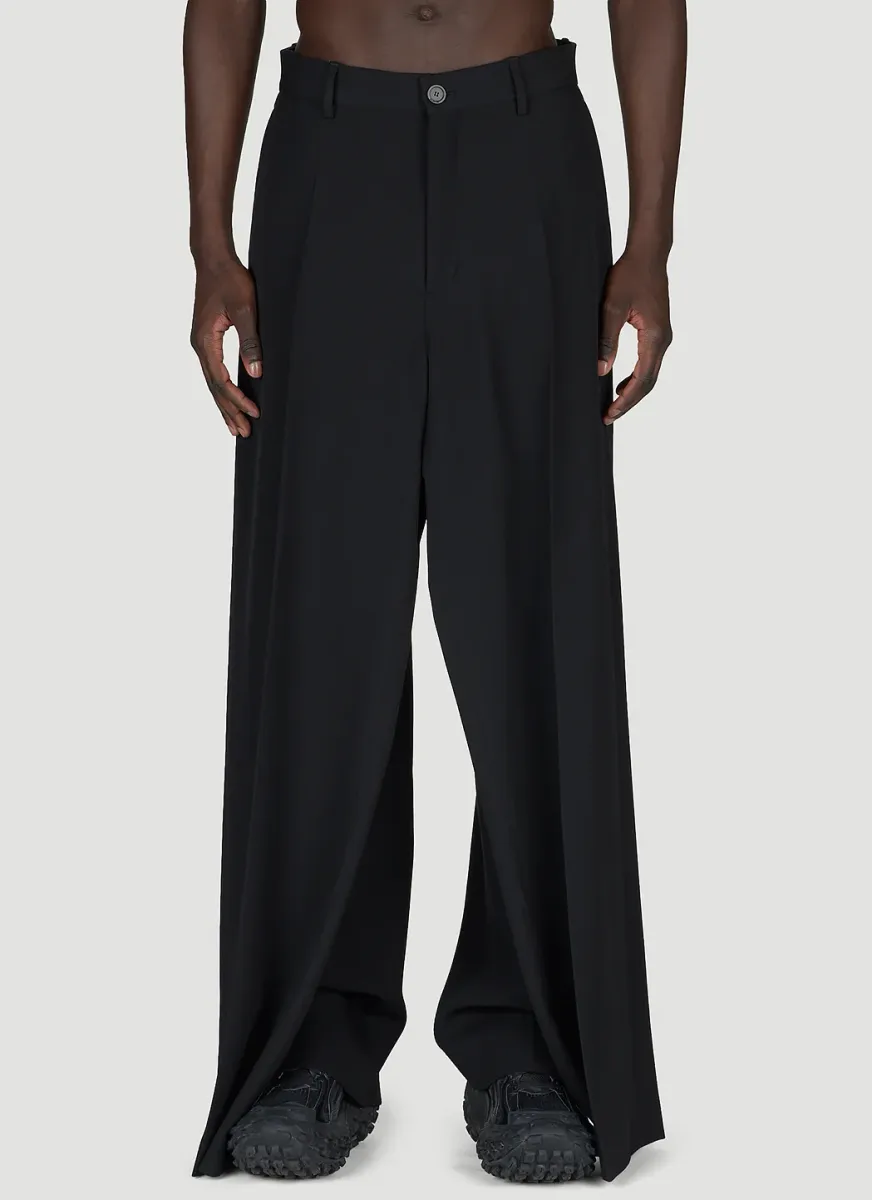 Tailored Double-Front Suit Pants