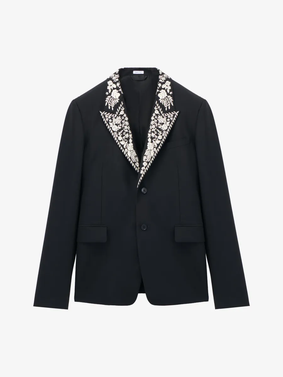Floral Embroidery Double-breasted Jacket