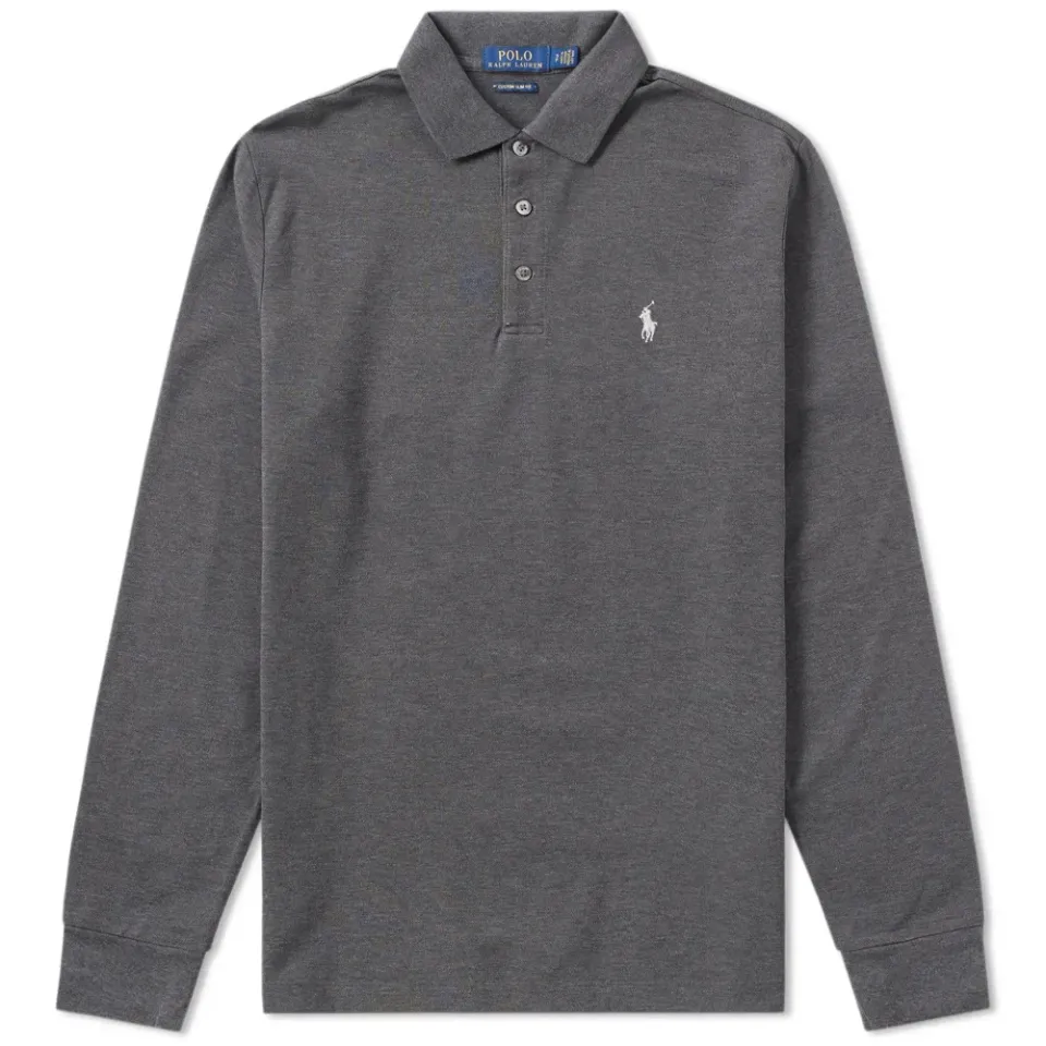 Long Sleeve Stretch Mesh Polo