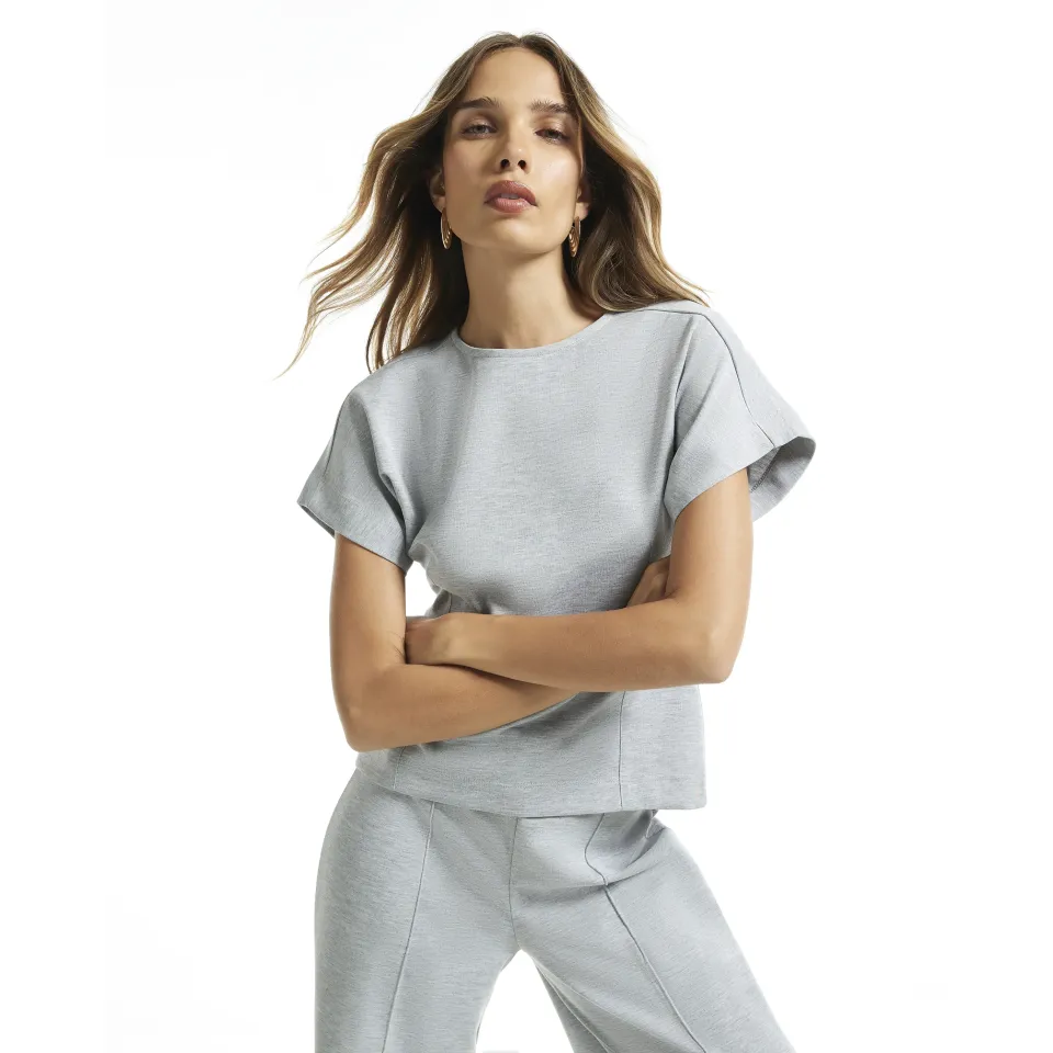 Grey Interlock Top