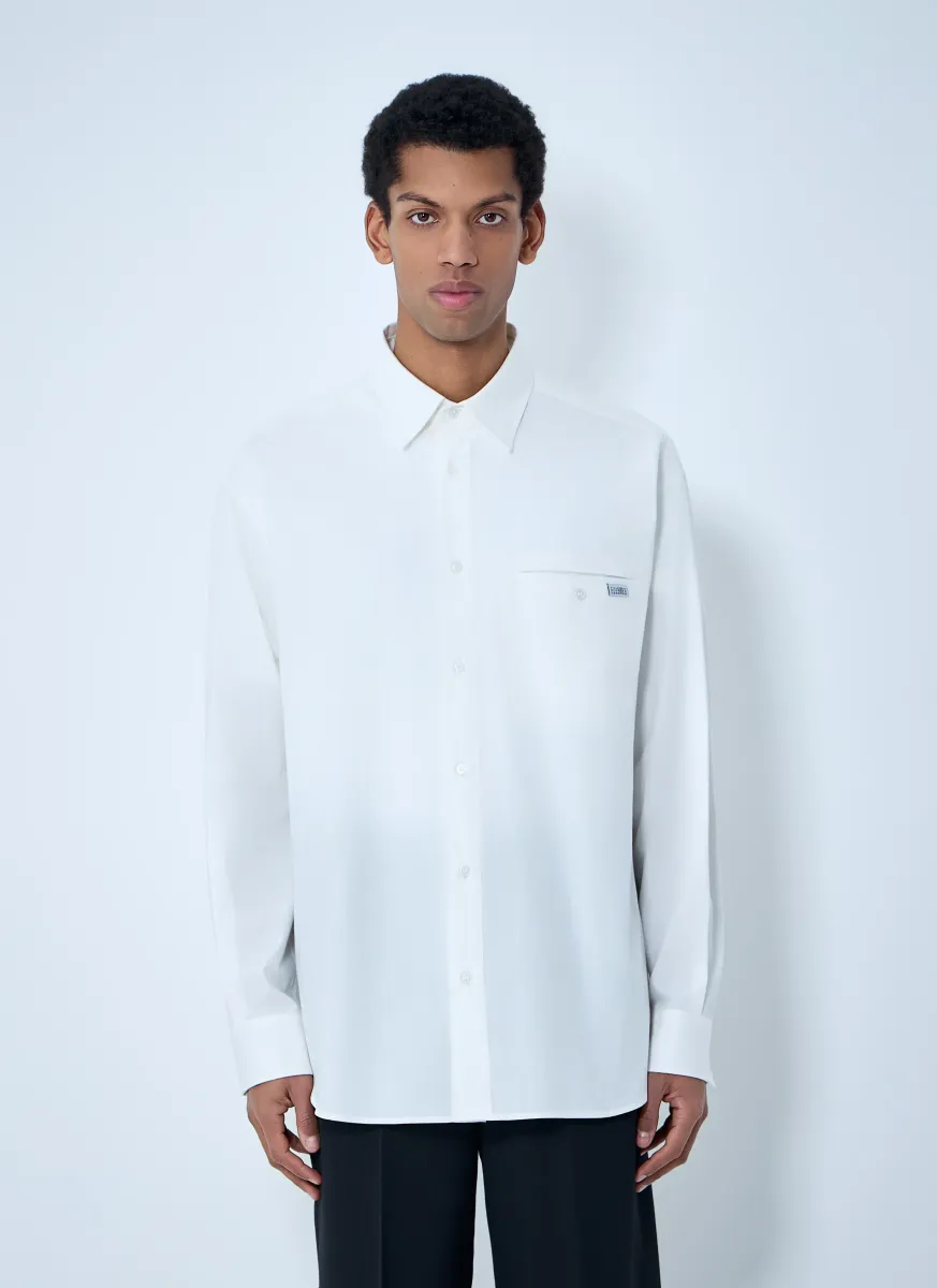 Cotton Poplin Button-Down Shirt