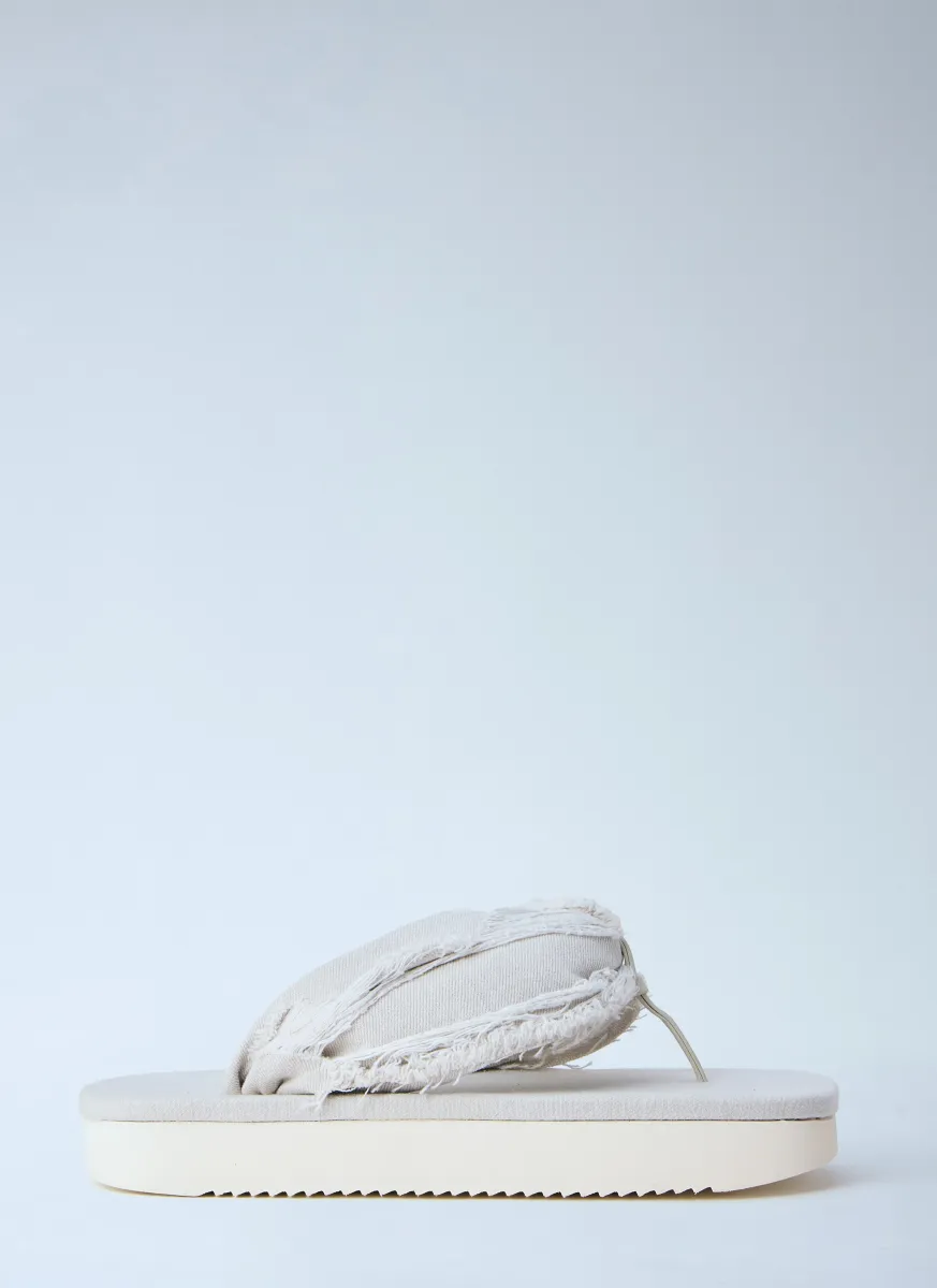 Frayed Edge Thong Sandals