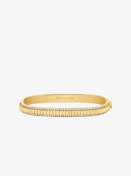 Pavé Gold-Tone Brass Bracelet