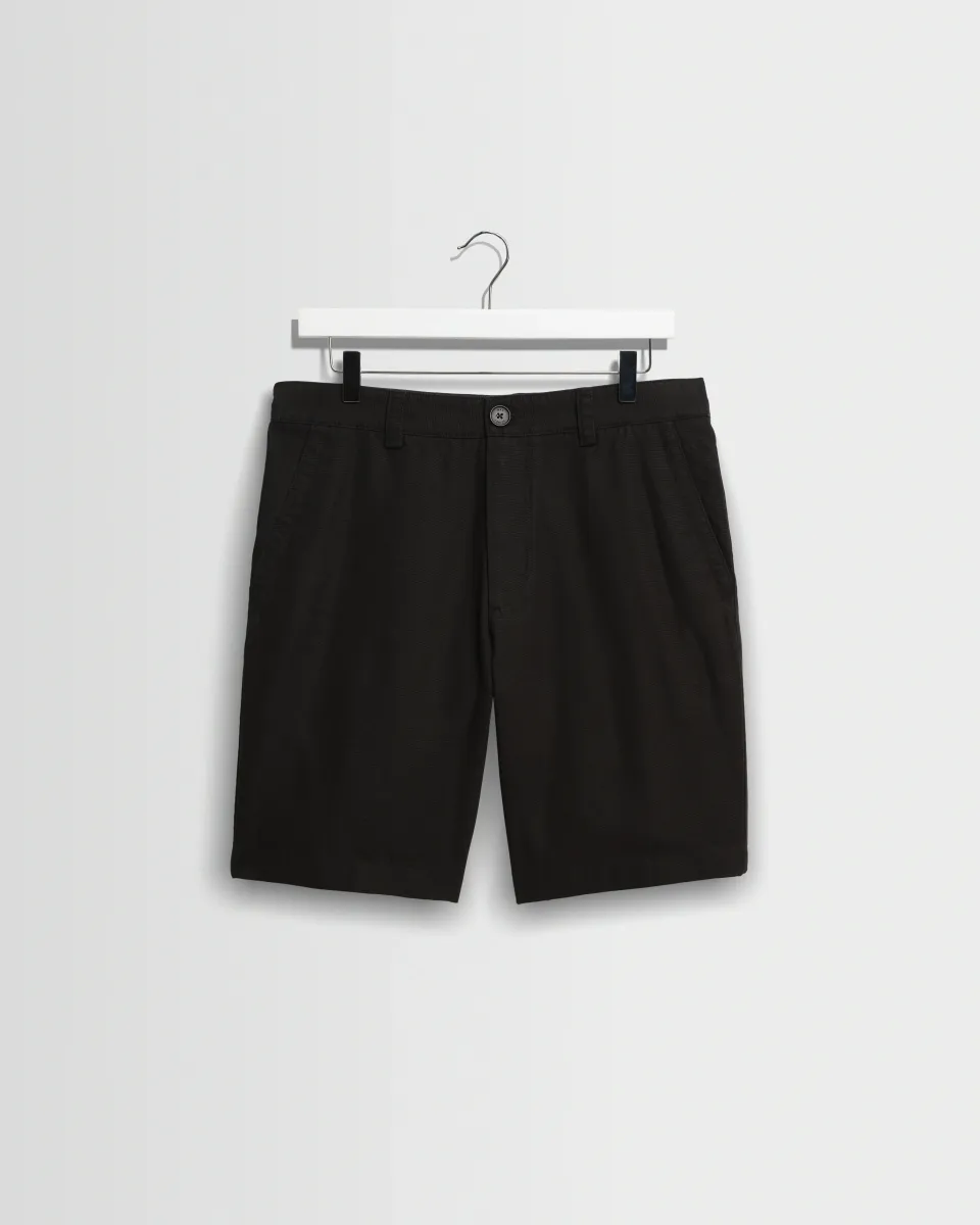 Trinity - Black Cotton Tencel Shorts
