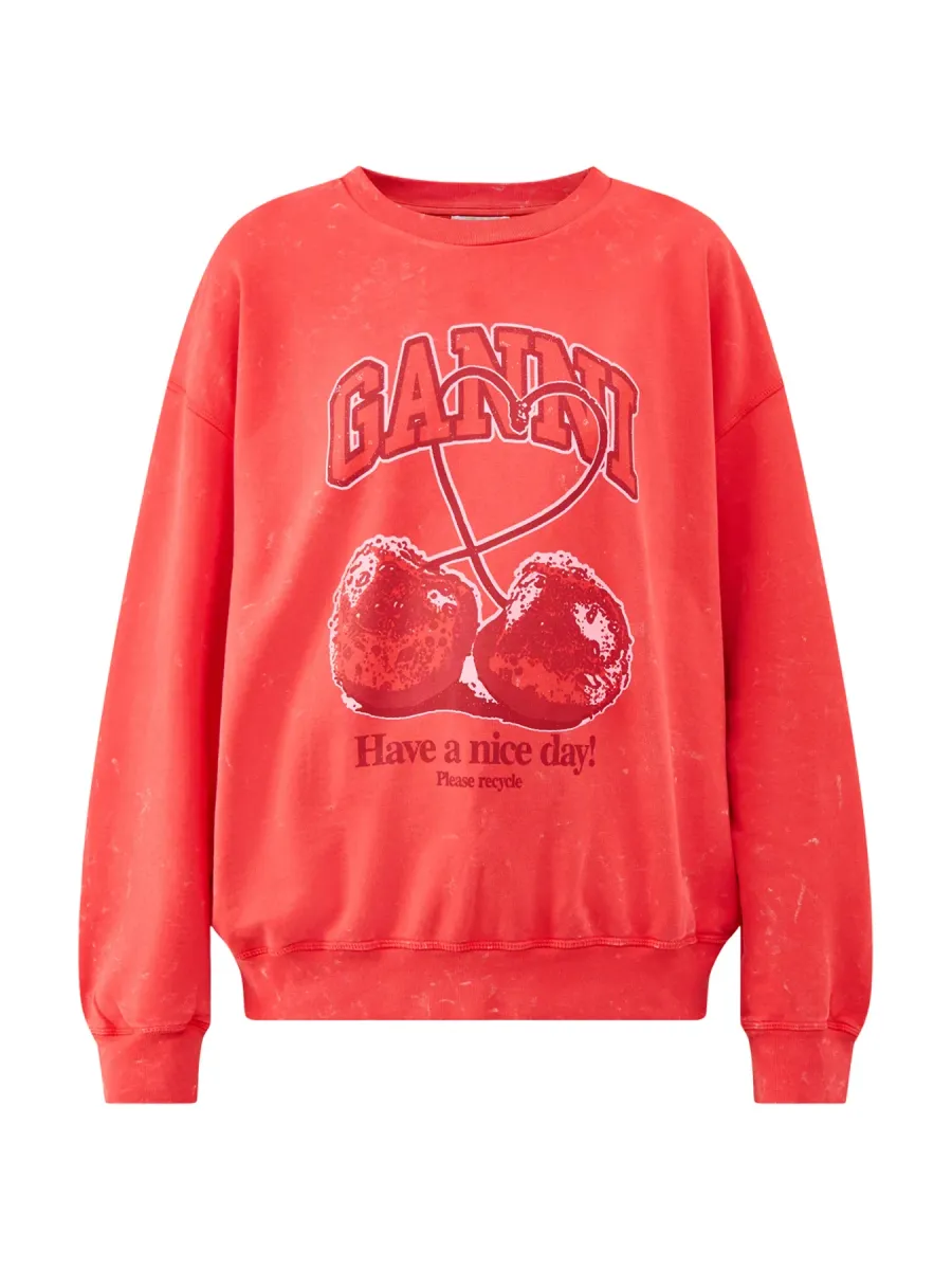 Isoli Cherry Wash Effect Sweatshirt