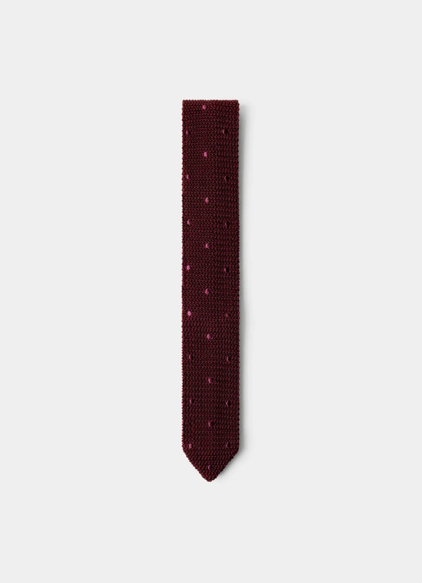 Silk Tonal Dot Knit Tie - Made in Italy