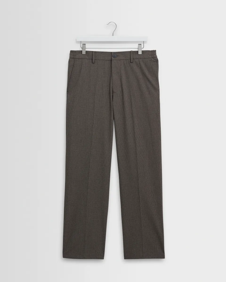 Bayham - Brown Micro Puppytooth Trousers