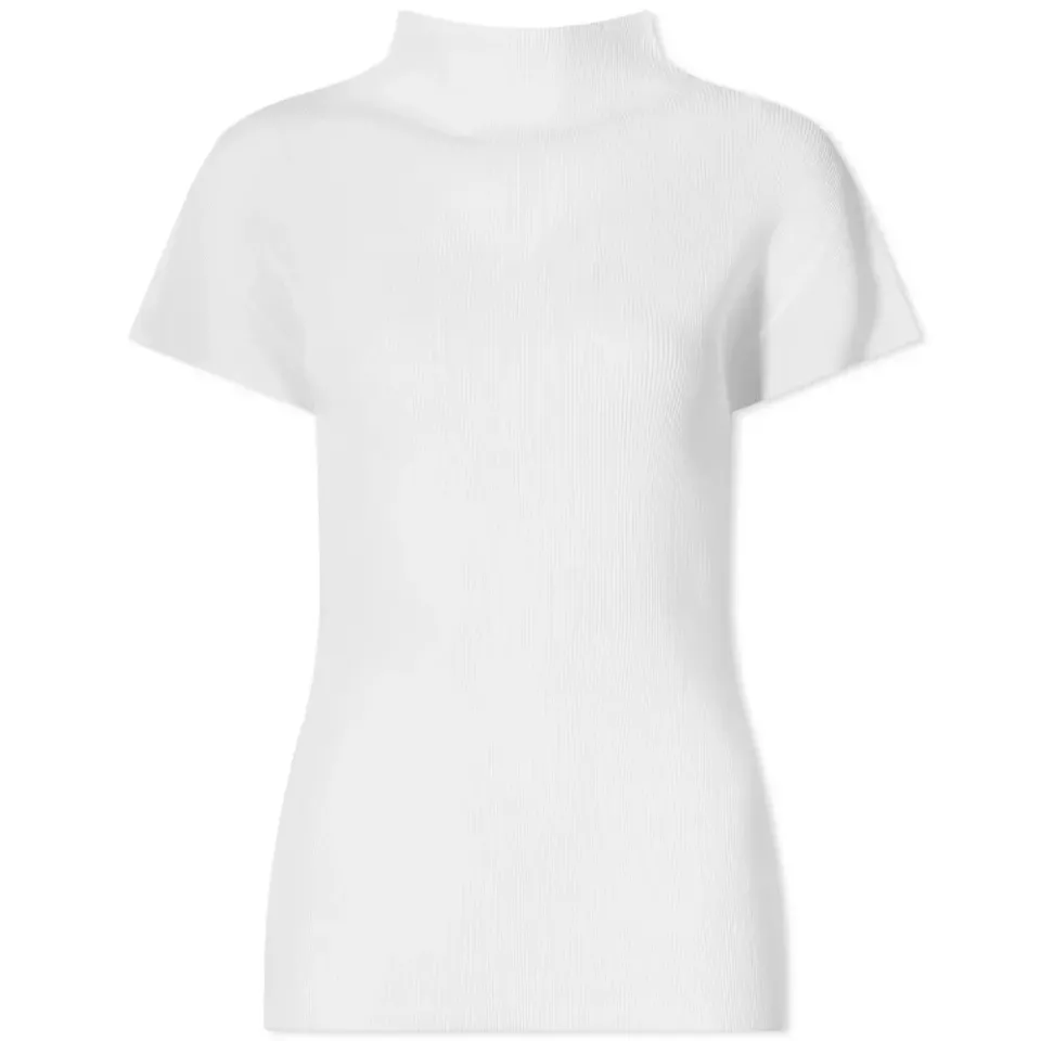 Short Sleeve Mist Pleats Basics T