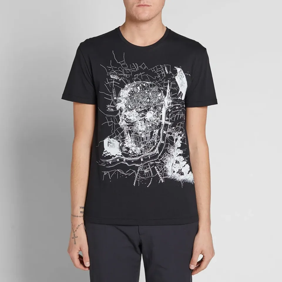 London Map Skull Print Tee
