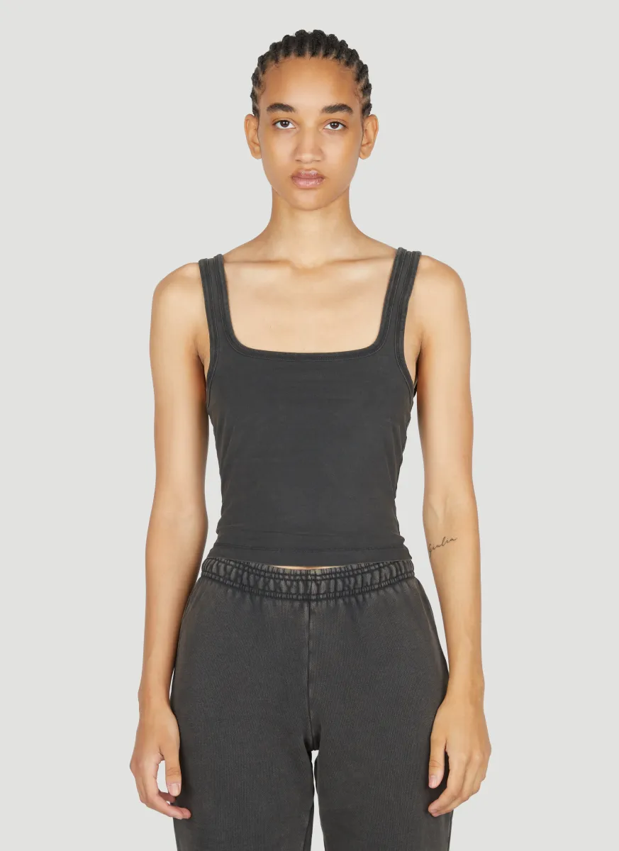 Square Neck Cropped Tank Top