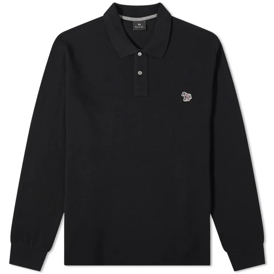 Long Sleeve Regular Fit Zebra Polo