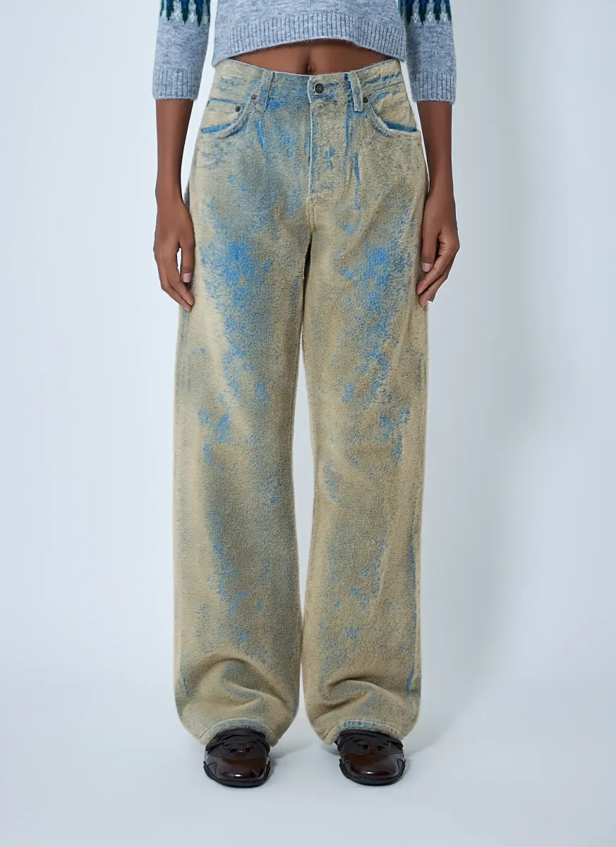 Flocked Denim Jeans