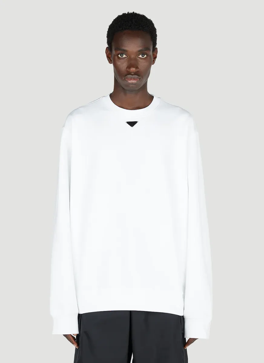 Cotton Logo Plaque Sweatshirt