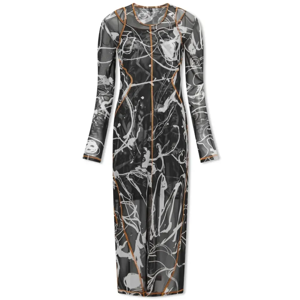 Long Sleeve Mesh Dress