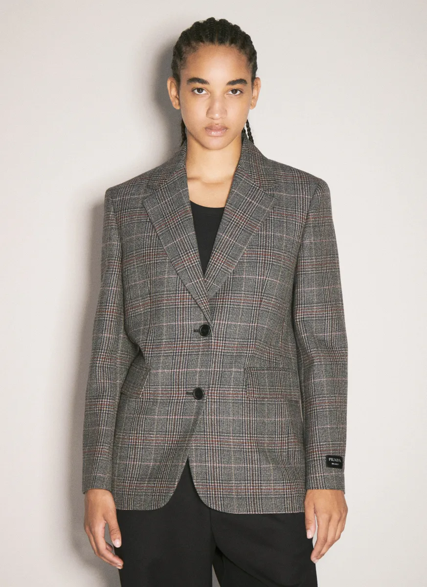 Prince Of Wales Single-Breasted Blazer