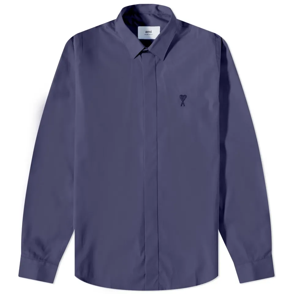 AMI Tonal Heart Button Down Shirt