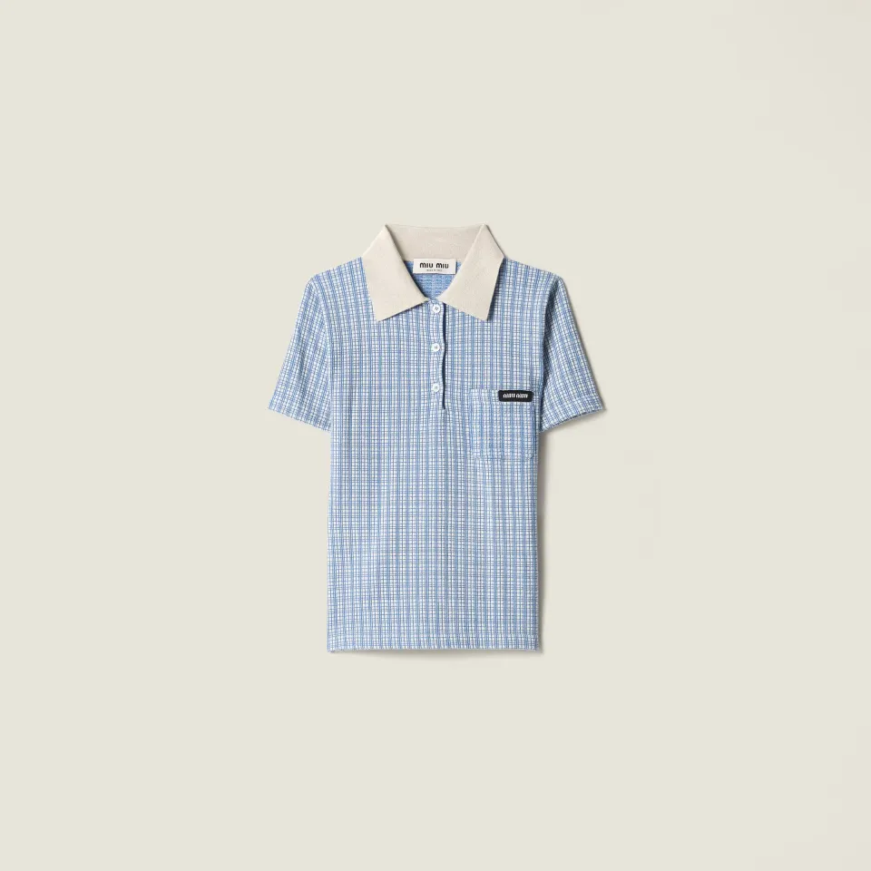 Cashmere and silk polo shirt