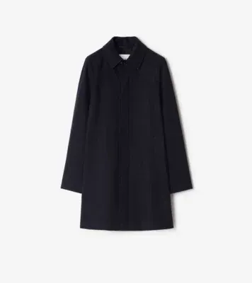 Mid-length Cashmere Car Coat in Navy