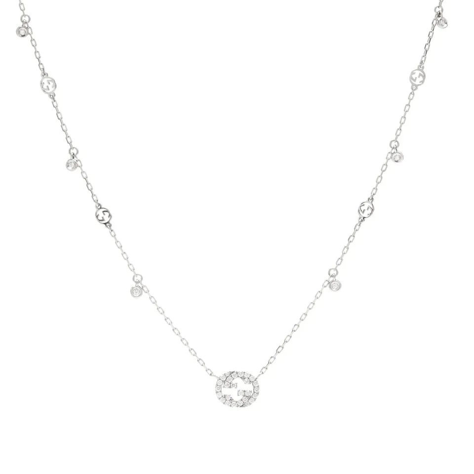 Gucci Interlocking G Diamond Necklace