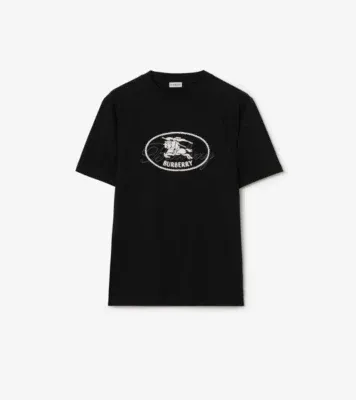 Knight Stamp Cotton T-shirt in Black