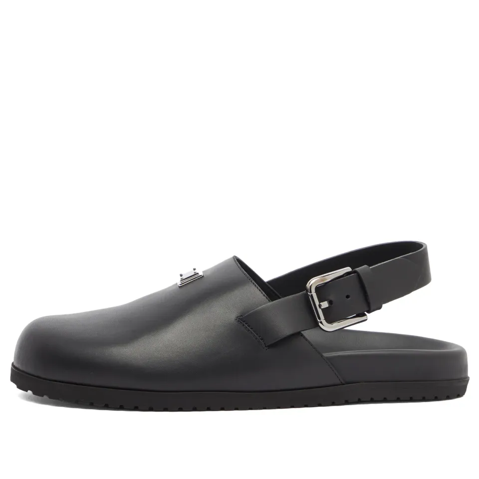 Badge Logo Leather Clog