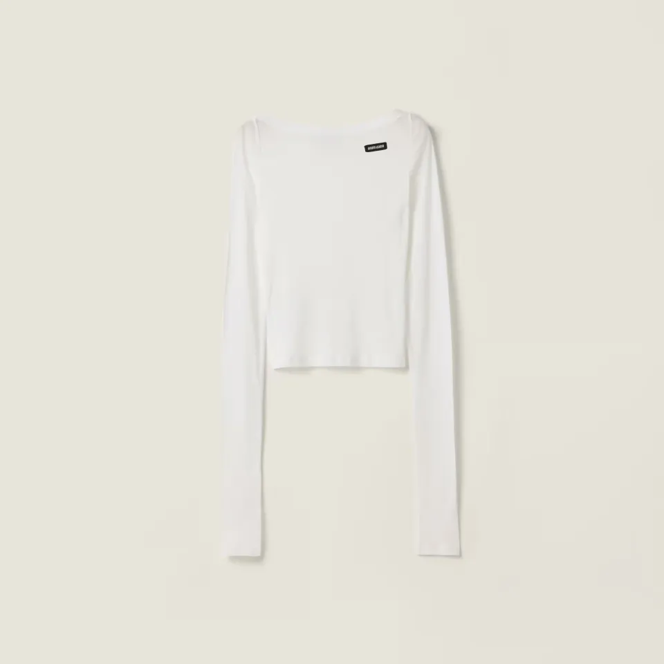 Ribbed jersey top