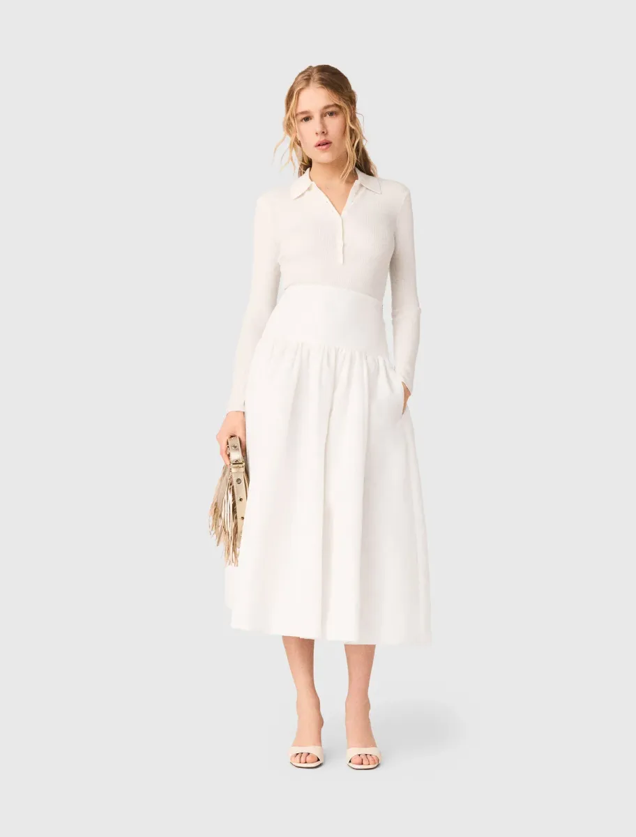 Long taffeta skirt