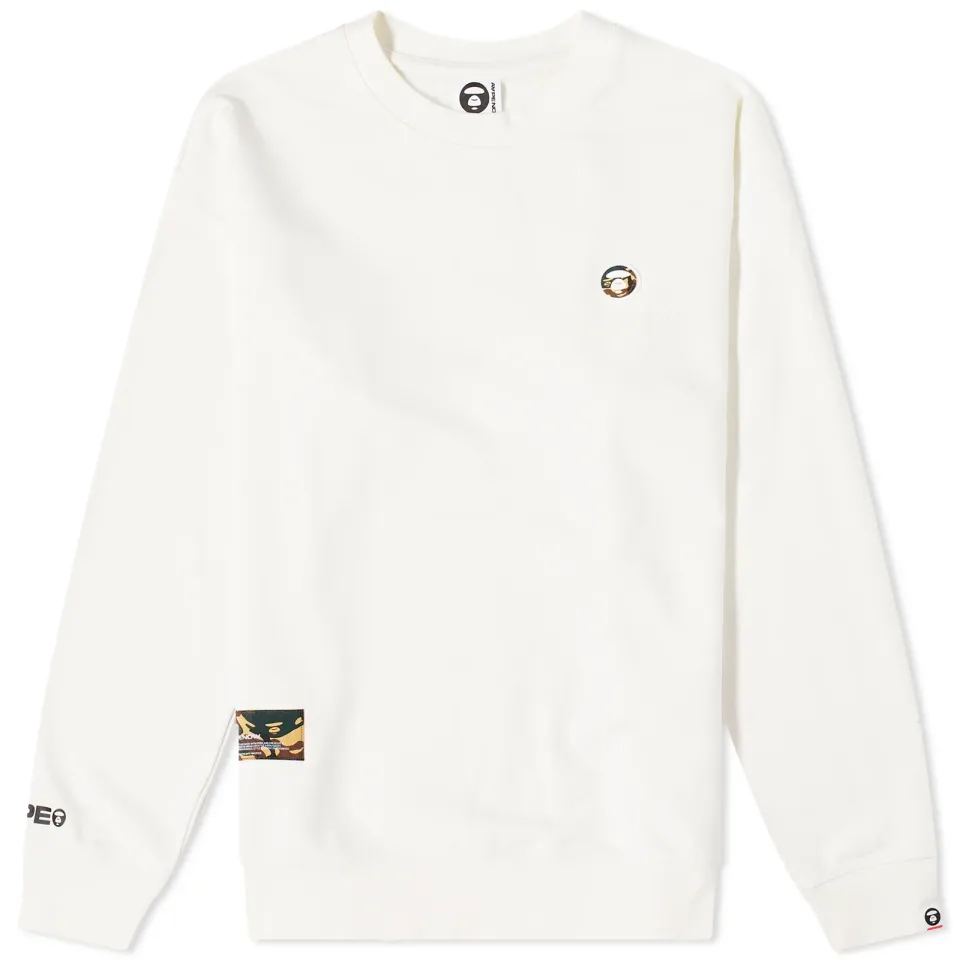 AAPE Now Silicon Badge Crew Sweat